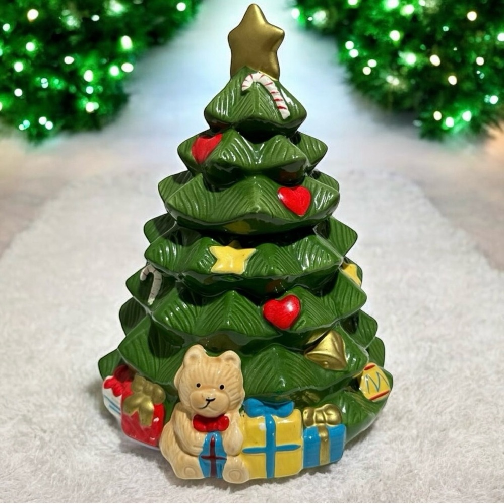 Christmas Tree Cookie Jar Vintage